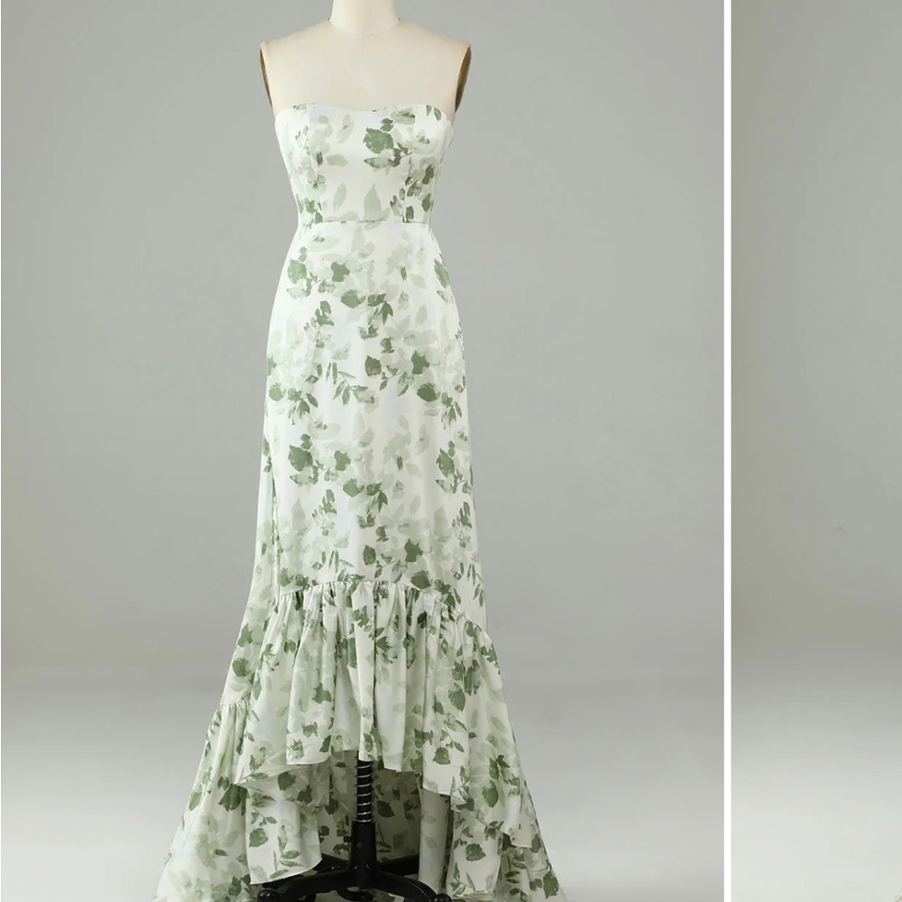 Cream Tiered Ruffled Gown for Wedding Guest